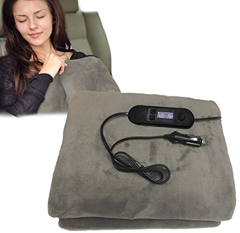 Beheizte Autodecke, Heizdecke, Heizdecken mit schnell wärmender Wirkung, Fleece-Überwurf für Erwachsene, Kinder, kaltes Wetter, Camping, Wohnmob, Auto, Auto, Reisen, Reisen und Sport im Stadion
