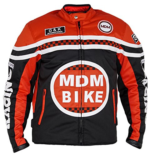 MDM Textil Motorradjacke (L, Schwarz/rot)