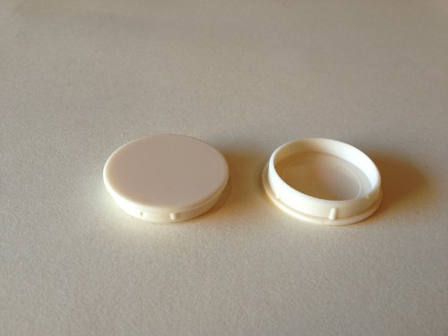 Hinge and Bracket Supplies 10 x 35mm Cream Cupboard Hinge Hole Covers