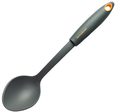 Fackelmann Collection Cucchiaio in Nylon, Manico Soft Touch (Colore: Arancio/Grigio), quantità: 1 Pezzo, Nero