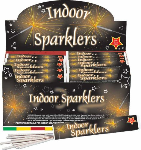 Indoor sparklers - 1x pack of 10 miniature sparklers