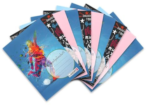 Landré Hausaufgaben-Heft A5, 48 Blatt, 70 g/m² Papier, 3 Motive, 10 Stück