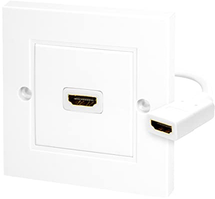 LogiLink AH0014 Adaptateur HDMI WALL PLATE, HDMI 1 port Blanc