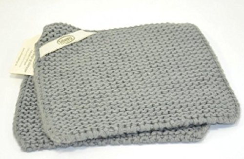 Solwang Topflappen gestrickt Grau medium stahlgrau