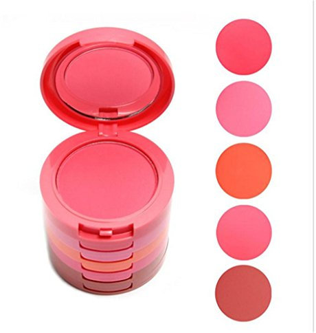 FantasyDay® 5 Couleurs Palette de Maquillage Blush Fard à Joues Poudre Cosmétique Set - Convient Parfaitement pour une Utilisation Professionnelle ou à la Maison