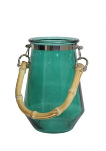 Casa Padrino Decoration Windlight with Bamboo Handle - Luxury