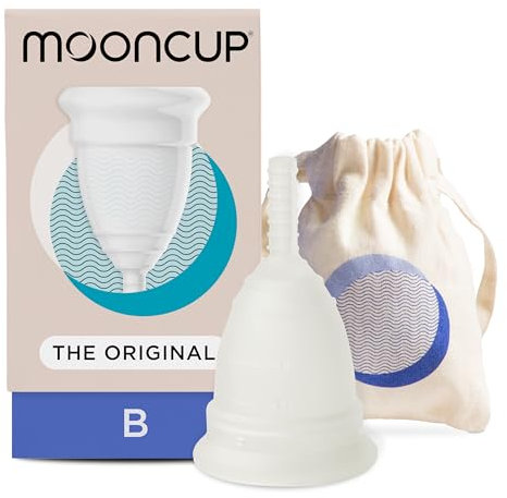 Mooncup® L'Originale Coppetta Mestruale in Silicone, Riutilizzabile, Ultra Morbida e Facile da Inserire, Ottima Per flussi abbondanti, taglia B, età inferiore a 30 anni (confezione da 1)