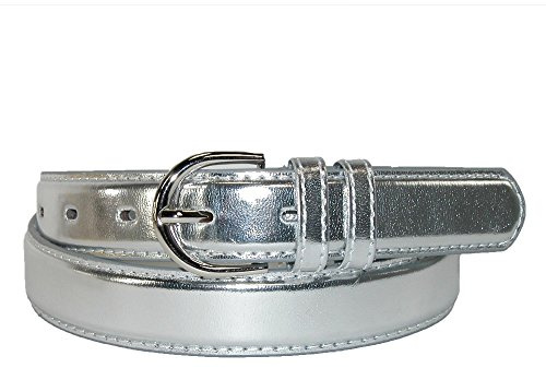 CTM Damen Leder 1 1/8 Zoll Metallic Kleid Gürtel