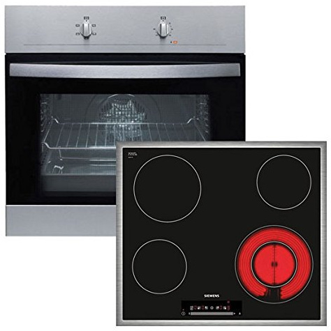 Four encastrable en acier inoxydable + Siemens Verre de cuisson en céramique et645nf17 he605