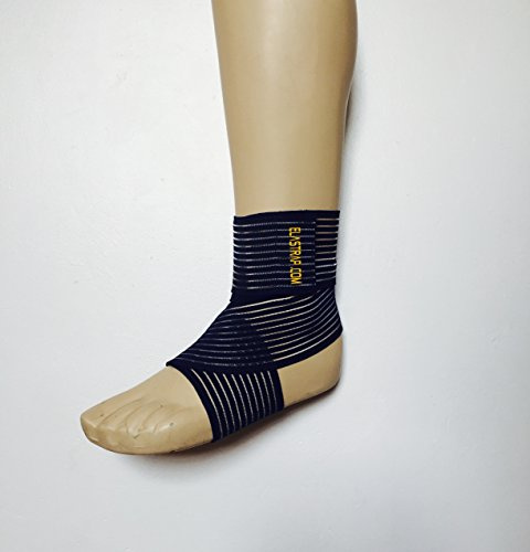 elastrap Bande Bandage élastique à scratch pour strapping cheville Strap chevillère protection maintien et compression - Hommes, Femmes et enfants (Bleu, unique, 70x7,5cm)