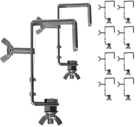 10x QTX Light Black G Clamps Mounting Hook Disco Lighting