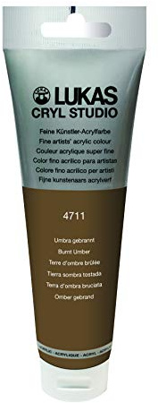 LUKAS Cryl Studio 125 ml, Acrylfarbe in Premium-Qualität, Umbra gebrannt