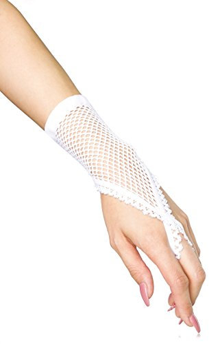 jowiha Fingerlose elastische Netz Handstulpen Handschuhe Weiß