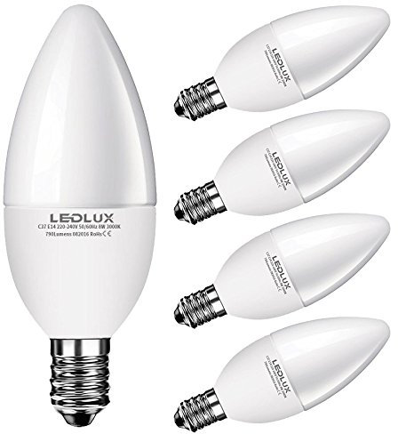 LumenTEC 5x E14, LED E14, LED lampe E14, 7W Warmweiss, 710 Lumen Ø 37mm Ra >80, 230V CCD Ersetz 60W, (5x WW)