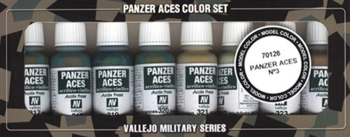 Vallejo 070126 Farbset, Set 3 - Panzer - Uniformen I, 8x17 ml
