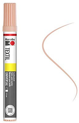 Marabu 01170003029 - Textil Painter rosé beige 029, Strichstärke ca. 2 - 4 mm, Stoffmalstift für helle Stoffe, auf Wasserbasis, weicher Griff, waschbeständig bis 60°C, lichtecht, einfache Anwendung