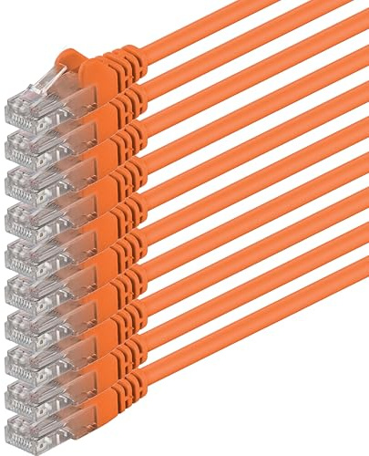 1aTTack.de 10x 3.0m Câble Réseau Cat6 Cat 6 - RJ45 Ethernet LAN DSL Routeur Modem - Orange