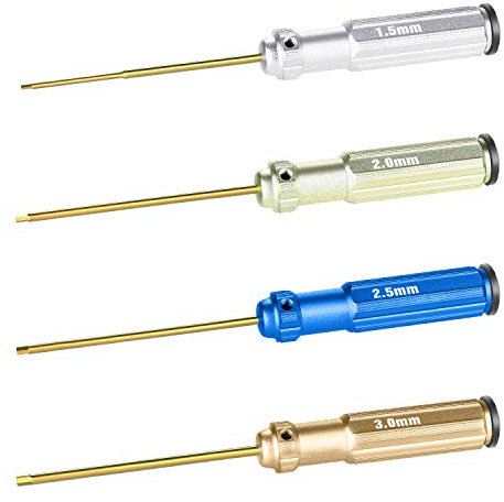 NEEWER Leichter Titan Nitrid Beschichtung, Sechskant Schraubenschlüssel, 4 teiliges Set, Sechskant Schraubendreher Werkzeug Set mit farbigen Griffen, Kompatibel mit 1,5mm, 2mm, 2,5mm, 3,0mm Schrauben