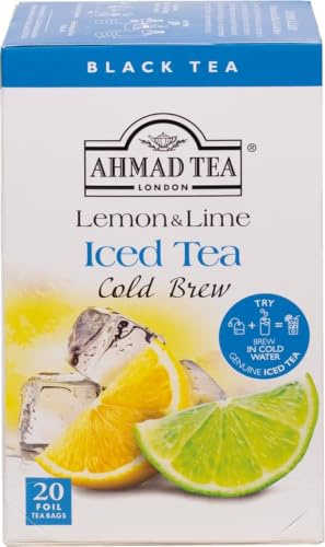 Ahmad Tea Lemon & Lime Cold Brew | Black Tea - 20 Teabag Sachets