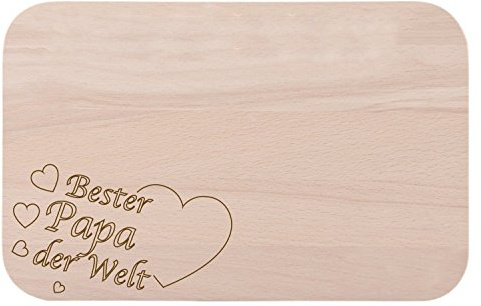 FABRIKSTORES Frühstücksbrettchen Holz, Gravur Bester Papa der Welt | aus Holz, individuell gravierbar, Geschenkidee zum Geburtstag oder Weihnachten, Küchendeko