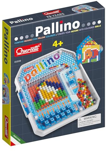 Quercetti Pallino, Lernspielzeug Für Kinder Ab 4 Jahre, Kreatives Spielzeug Für Jungen Und Mädchen 4 Jahre, Motorikspielzeug Mit Tasten Und Bällen, Pädagogisches Geschenk Mädchen 6 Jahre Und Jungen