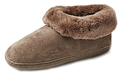 Reissner Lammfelle | Engel Hausschuhe Kreta | Veloursleder | Innenfutter Merino Lammfell | 39 braun