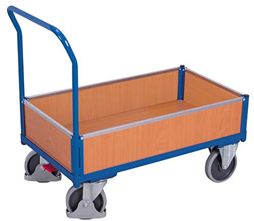 Kastenwagen mit Holz RAL5010 Enzianblau Transportwagen