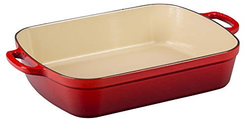 Le Creuset Signature Bratreine aus Gusseisen, für alle Herdarten und Backöfen, 37 cm, 6,6 Liter, Kirschrot, 20184370602422