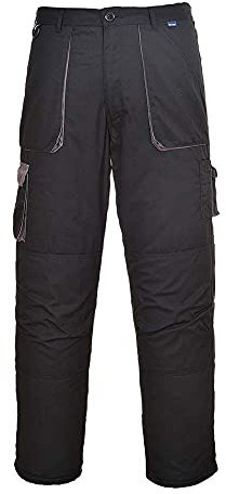 Portwest Pantalones Portwest Texo Contrast, Tamaño: L, Color: Negro, TX11BKRL