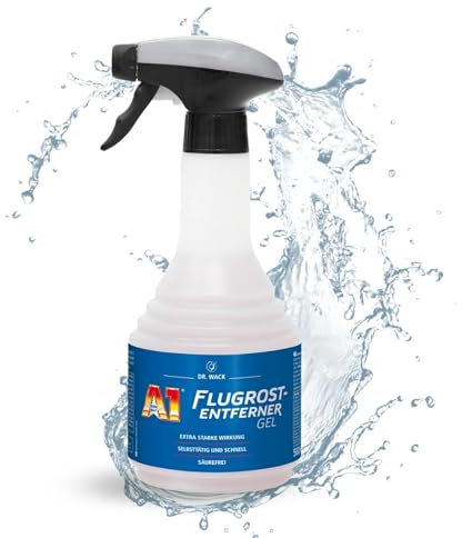 DR. WACK A1 Flugrost-Entferner Gel Auto 500 ml - Rost-Entferner mit Gel-Formel & Wirkindikator - Gegen Korrosion & Industriestaub - Für Lack, Kunststoff & Metall - Hochwertige Autopflege