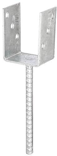 U-Shaped Post Anchor with Concrete Anchor Riffler Tool Steel Galvanised lichte Breite: 75 mm