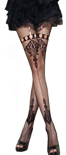 PrettyLoveHose Collant Résille Noir Vénitien Couture