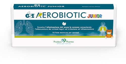 Prodeco Pharma GSE Aerobiotic Junior 10 Fiale per Aerosol - Soluzione Nebulizzabile con Semi di Pompelmo, Echinacea, Drosera, Enula, Pino Mugo, Timo - Dispositivo Medico