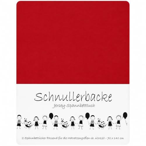 Schnullerbacke Kinder Jersey-Spannbetttuch 60x120 bis 70x140cm, Farbe:rot/red/rouge