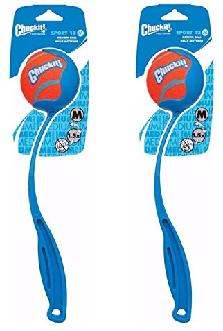 Chuckit! Tasche Ball WERFER 30cm für MEDIUM Bälle - Hund Spielzeug zum Holen 2 Stücke