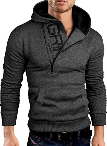 Grin&Bear Slim fit Halfzip Hoodie Kapuzenpullover GEC401