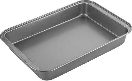 Chef Aid Bandeja para asar de acero antiadherente, que mide 36,5 x 24,5 x 5,5 cm aproximadamente con lados profundos, lo que la convierte en una fuente para asar ideal, para carne, verduras, acompañamientos y más