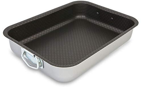 Menax - Rustidera de Horno - Bandeja de Horno Universal - Bandeja para Asar - Bandejas para Hornear - Fuentes de Horno Universal - Fuentes para Horno con Recubrimiento Antiadherente - 40 cm