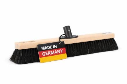 Saalbesen sehr weiche Rosshaar Borsten 50cm Breit Besen ohne Stiel QuickFix | Für Standardstiele Ø 23-24mm, Feine weiche Naturhaar-Rosshaar-Borsten