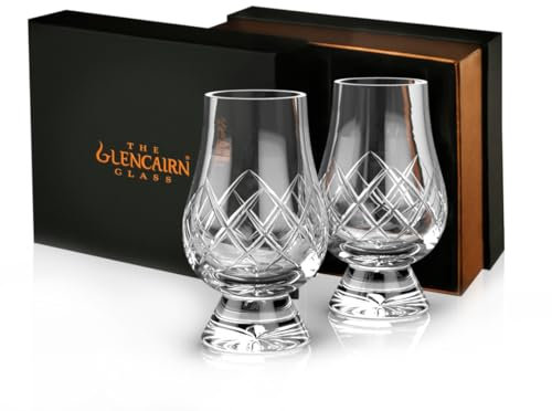 Glencairn Cut Crystal Whisky Glasses – Gift Set of 2 – Premium Cut Glass Design for Scotch, Bourbon, Single Malt – Presented in Luxury Box – Gift for Whisky Lovers & Collectors