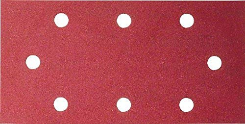 Bosch Accessories 2609256A92 Feuilles abrasives pour Ponceuses vibrantes Black + Decker 93 x 185 Nombre de trous 8 Grain 240 Lot de 10 feuilles