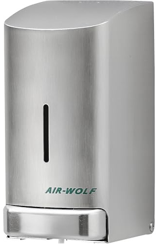 AIR-WOLF Seifen- und Desinfektionsmittelspender, 0,8 Liter, Edelstahl gebürstet, Serie Alpha | Inhalt 0,8 l, Edelstahl, gebürstet