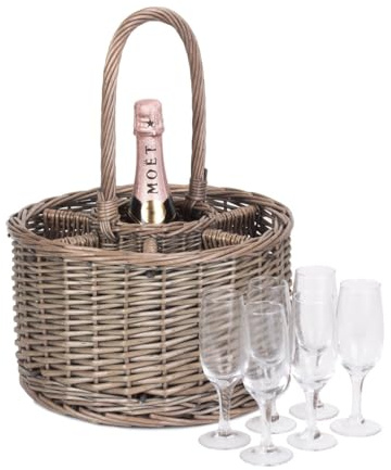 Red Hamper Panier en Osier pour événements spéciaux DB029 Verres à vin