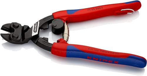 KNIPEX CoBolt Kompakt-Bolzenschneider in Blister mit schlanken Mehrkomponenten-Hüllen, mit integrierter, 71 22 200 T BK