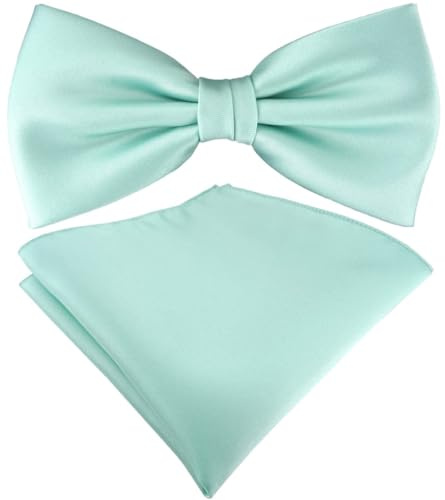 TigerTie Satin Fliege Einstecktuch in einfarbig Uni + Aufbewahrungsbox