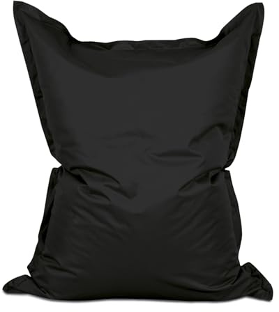 Lumaland XXL Gigantisk sittsäck på 140 x 180 cm – vattentät sittsäck för inomhus- och utomhusbruk, liggkudde med över 3 miljoner elastiska EPS-pärlor, bönväska med örngott