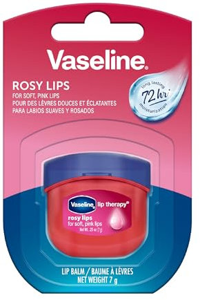 Vaseline Lip Therapy Rosy Lips Mini 8-Pack – Rose-Tinted Lip Balm, Moisturizer for Soft, Pink Lips, 0.25 Oz Ea