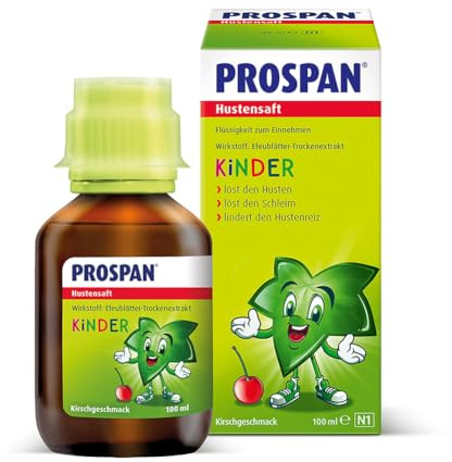 Prospan® Hustensaft (100ml) – für Babys* & Kinder – zuckerfrei mit Kirsch-Geschmack – lindert Husten & bekämpft die Symptome – gut verträglich mit 4-fach Kraft gegen Husten & Bronchitis