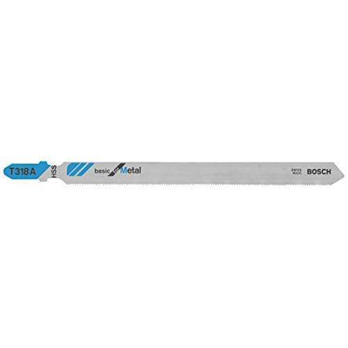 Bosch T318A100 100 piezas 5-1/4 pulgadas 24 TPI Basic para hojas de sierra de calar de vástago en T de metal