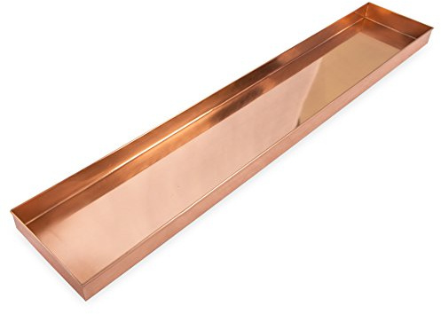 Achla Designs Long Copper Rectangular Windowsill Plant Tray, 29-in